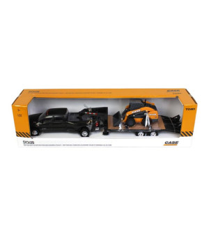 ERTL, 1/32 RAM Dually Quad Cab w/ CASE Skid Steer & Gooseneck Trailer