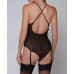 Cleo Plus Size Leopard Print Lace Teddy in Smooth Microfiber and Mesh