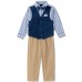Baby Boys Shirt, Solid Twill Vest, Pants & Bowtie Set