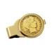 Men's Gold-Layered Silver Barber Half Dollar Coin Money Clip