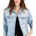 Juniors' Long-Sleeve Denim Trucker Jacket