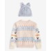 Toddler & Little Girls Minnie Mouse Intarsia Sweater & Cable-Knit Beanie, 2 Piece Set