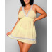 iCollection Women's Daisy Plus Size Chiffon and Lace Chemise and Panty Set