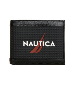 Nautica, Men's Logo Rubber Leather Bifold Wallet