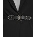 Plus Size Belted Notched-Collar Crepe Vest
