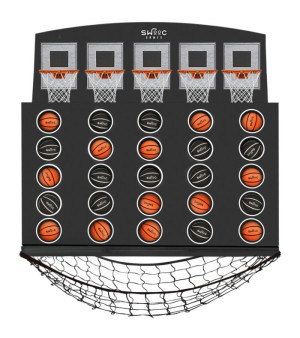 SWOOC, - Low Post Line-Up | Wall Mounted Giant Basketball 4 In a Row w/ 5+Games | Basketball Hoop For Room Wall Games | Mini Hoop
