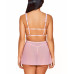 Women’s 2 PC Babydoll Lingerie Set with Laced Butterfly Bodice and Mesh Skirt