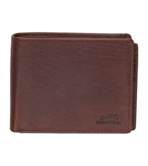 Mancini, Men's Buffalo RFID Secure Center Wing Wallet with Coin Pocket