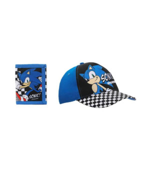 Sonic The Hedgehog, Character & Checkered Patterns 2-Piece Curved Snapback Hat & Bi-Fold Wallet Set