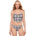 Juniors' Plaid Tie-Front Hankini Top & Hipster Bottoms