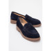 Color: Navy suede leather