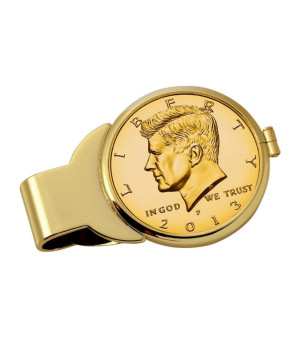 American Coin Treasures, Men's Gold-Layered JFK Half Dollar Coin Money Clip
