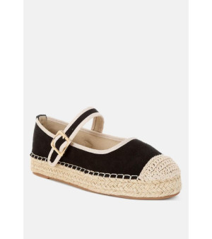 Rag & Co, Bolean Soft Suede Leather Mary Jane Espadrilles