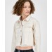 Juniors' Frayed Cropped Denim Jacket