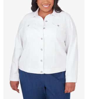 Alfred Dunner, Plus Size Classic Fit Denim Jacket