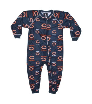 Outerstuff, Chicago Bears Unisex Toddler Piped Raglan Full Zip Coverall - Navy Blue
