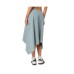 Asymmetric wrapped denim midi skirt