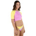 Juniors' Summer Colorblocked Crop Top & Cheeky Side-Tie Bottoms