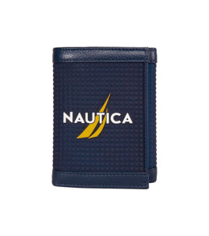 Nautica, Men's Logo Rubber Leather Trifold Wallet