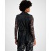 Petite Faux-Leather Notched Collar Belted Vest