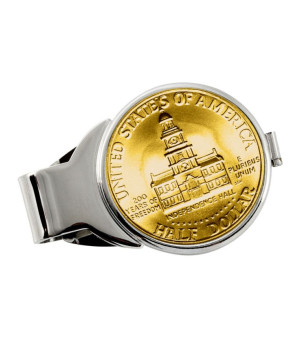 American Coin Treasures, Men's Gold-Layered JFK Bicentennial Half Dollar Coin Money Clip