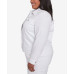 Plus Size Crystal Springs Eyelet Denim Long Sleeve Jacket