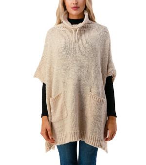 Marcus Adler, Women's Mock Turtleneck Pocket Poncho
