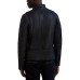 Men's Band-Collar Distressed Leather Jacket