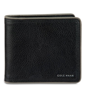 Cole Haan, Men's Leather Global Bifold Coin Pocket Wallet with Contrast Color Edge