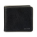 Men's Leather Global Bifold Coin Pocket Wallet with Contrast Color Edge