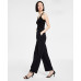 Petite Belted-Waist High-Rise Pull-On Pants