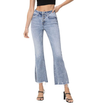 Women's High Rise Cropped Flare Jeans