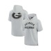 Men's and Women's Gray Georgia Bulldogs Super Soft Fleece Short Sleeve Pullover Hoodie