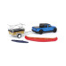 1/64 Jeep Gladiator Hydro Blue, Canoe Trailer with Canoe Rack, Hitch & Tow