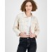 Juniors' Frayed Cropped Denim Jacket
