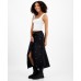 Juniors' Embroidered Denim Midi Skirt