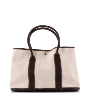 Pre-Owned Hermes 36 Garden Party Tote Toile and Leather