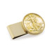 Men's Gold-Layered Silver Walking Liberty Half Dollar Stainless Steel Coin Money Clip