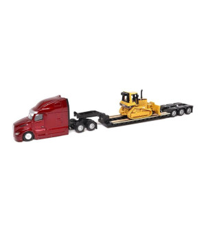 Diecast Masters, 1/87 Peterbilt UltraLoft Tandem Tractor with Lowboy Trailer & Caterpillar D5M Dozer