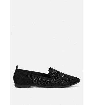London Rag, abedi rhinestone embellished pull tab loafers