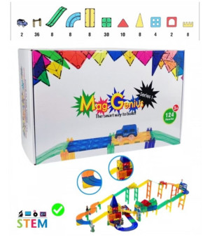 Mag-Genius, 124 Piece Ultimate Magnetic Racing Set