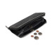Men's Leather Zip-Around Continental Wallet with Contrast Color Edge
