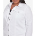 Plus Size Crystal Springs Eyelet Denim Long Sleeve Jacket