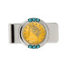 Men's Gold-Layered Liberty Nickel Turquoise Coin Money Clip