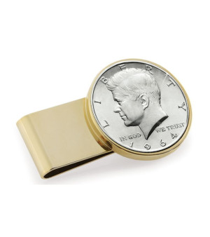 American Coin Treasures, Men's JFK 1964 First Year of Issue Half Dollar Stainless Steel Coin Money Clip