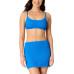 Juniors' Rib Scrunch Scoop Neck Bralette Bikini Top & Ribbed Pull-On Cover-Up Skirt