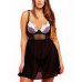 Women's Fleur Metallic Plus Size Lace and Mesh Babydoll and Panty Lingerie Set, 2 Piece