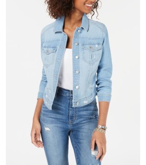 Tinseltown, Juniors' Distressed Jean Jacket