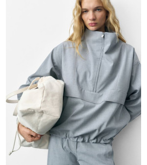 MANGO, Women's Zipped Oversized Parka Coat