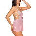 Women’s 2 PC Babydoll Lingerie Set with Laced Butterfly Bodice and Mesh Skirt